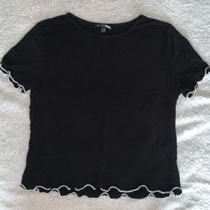 Fashion Nova Black Tee With White Trim